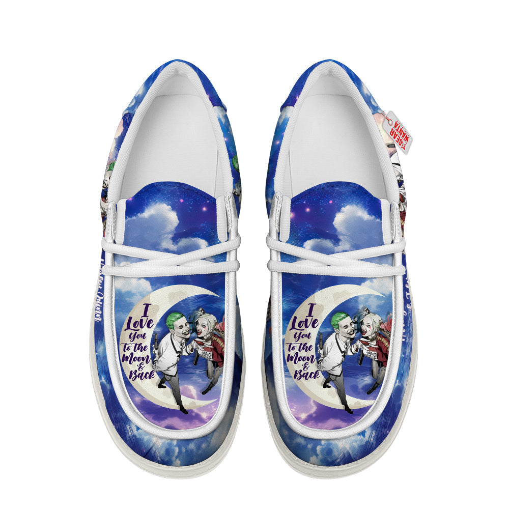 Harley Quinn and Joker Canvas Loafer Shoes Vanlentine's Gifts Idea-gearwanta.com