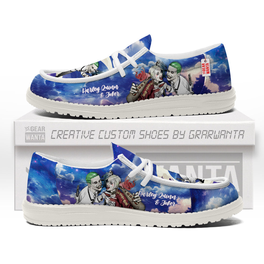 Harley Quinn and Joker Canvas Loafer Shoes Vanlentine's Gifts Idea-gearwanta.com