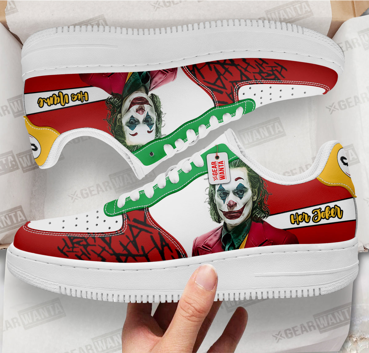 Her Joker Air Sneakers His and Her Personalized Collection Perfectivy