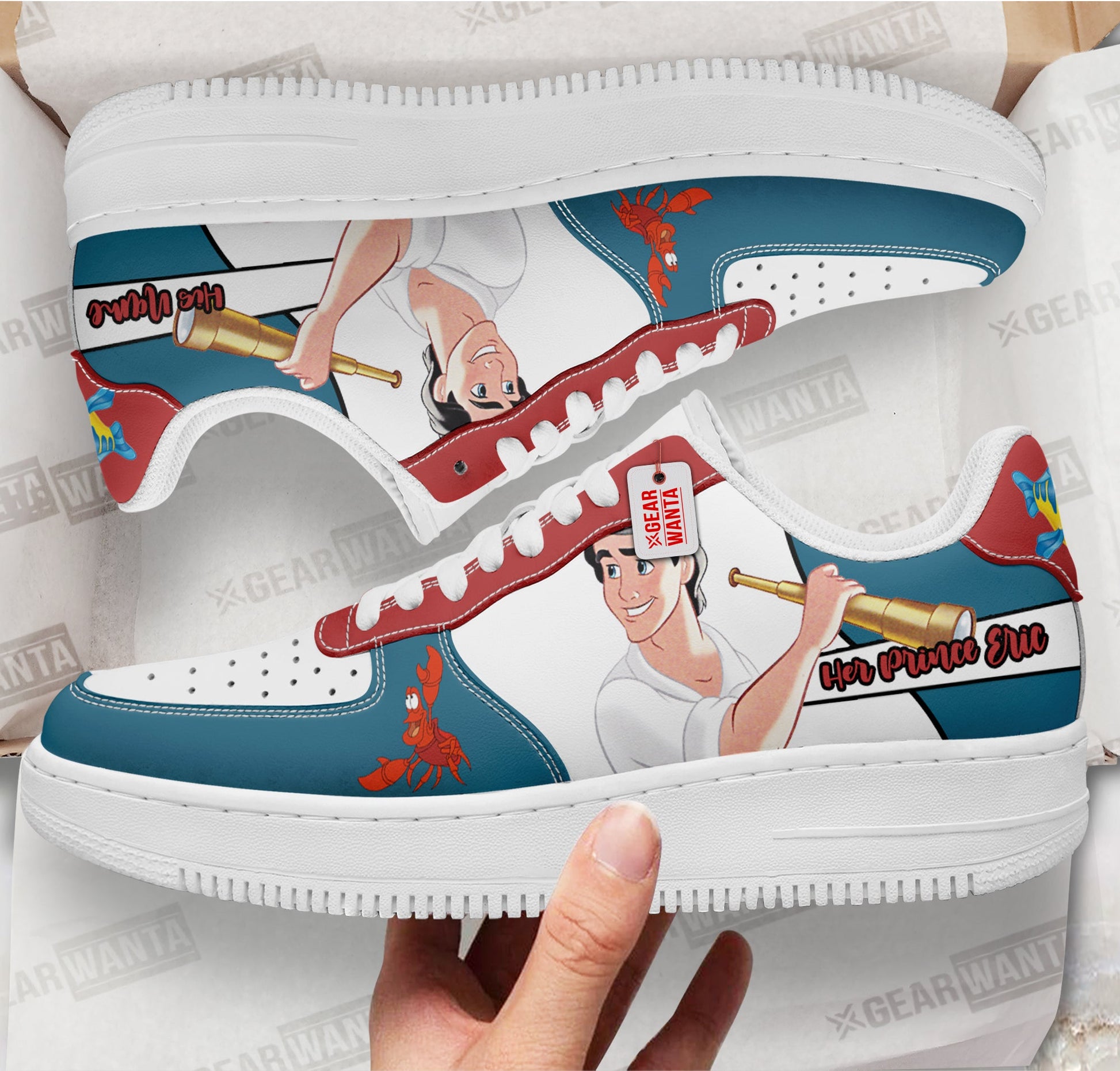 Her Prince Eric Air Sneakers His and Her Personalized Collection Perfectivy