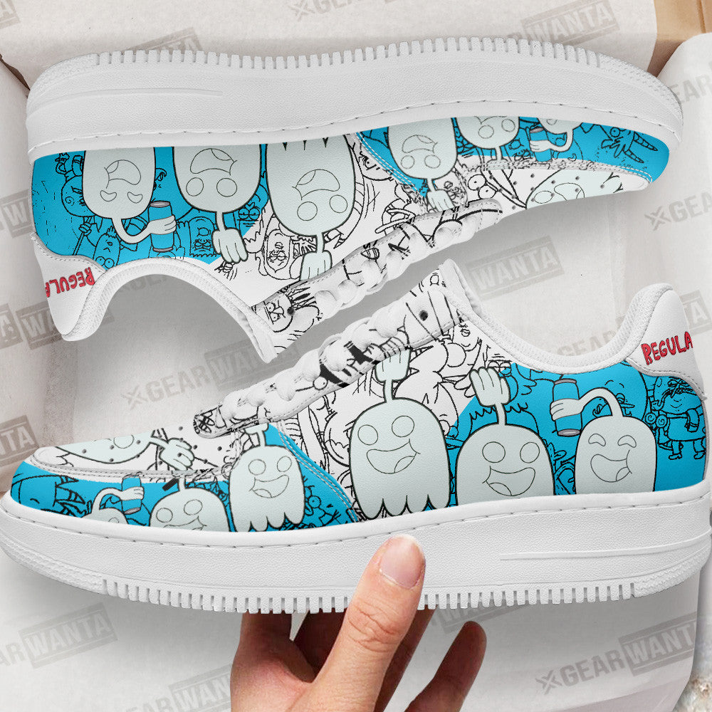 Hi Five Ghost Regular Show Air Sneakers Custom Cartoon Shoes-Gear Wanta