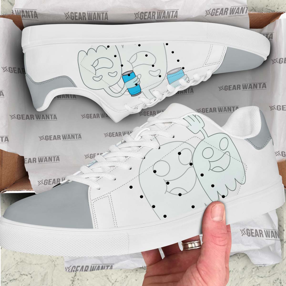 Hi Five Ghost Stan Shoes Custom Regular Show Cartoon Shoes-Gear Wanta