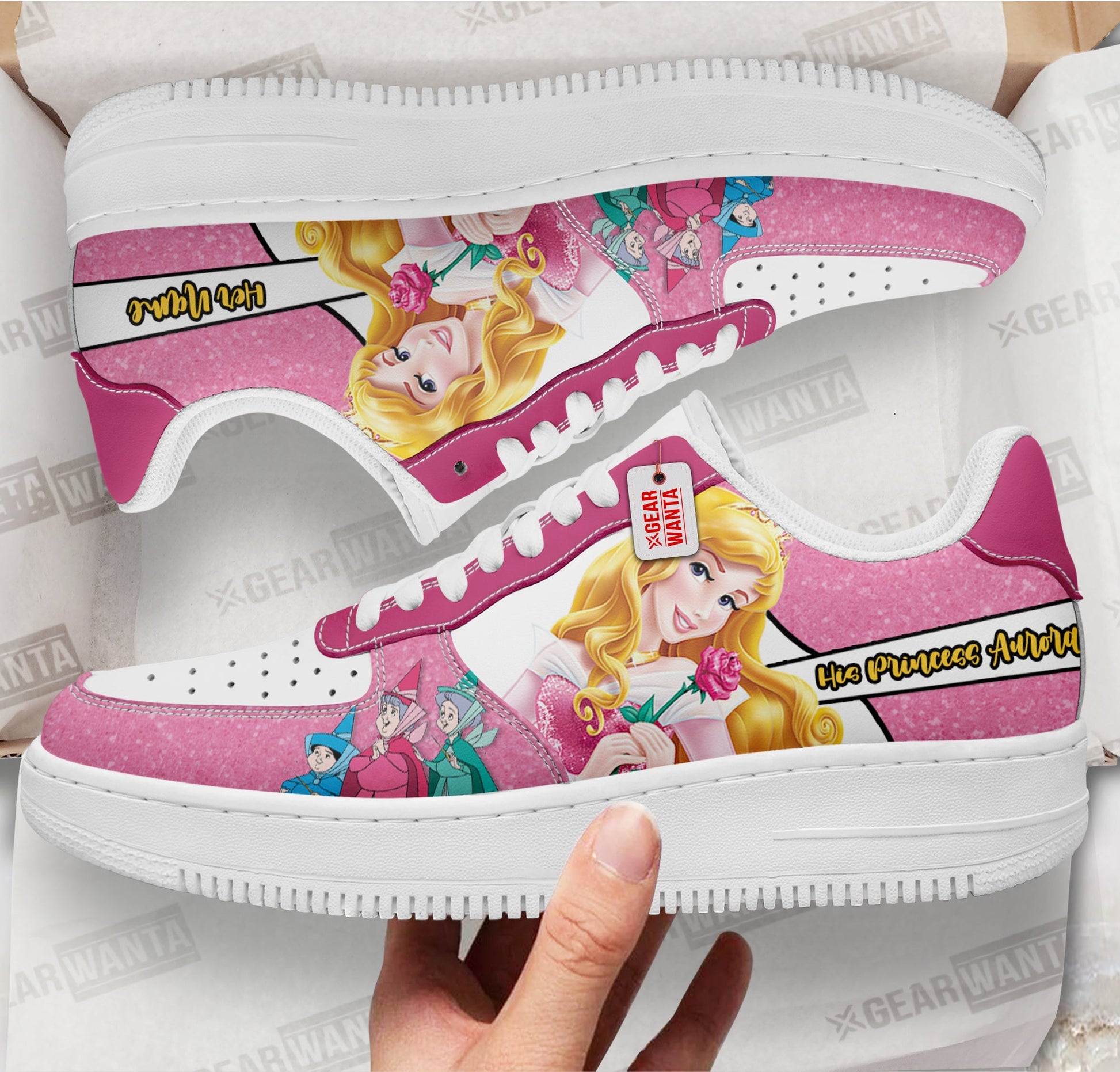 His Princess Aurora Air Sneakers His and Her Personalized Collection Perfectivy
