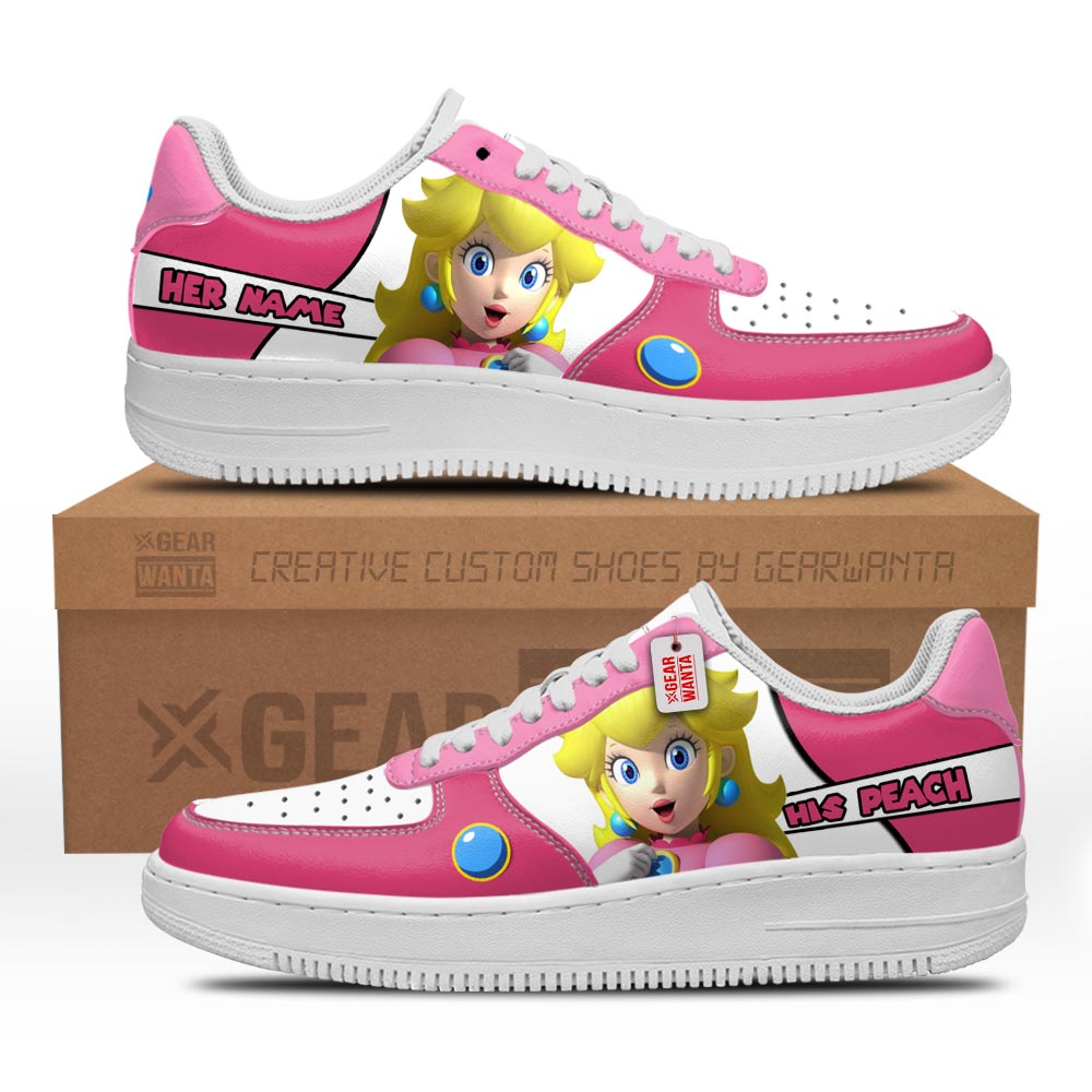 His Princess Peach Air Sneakers His and Her Personalized Collection Perfectivy