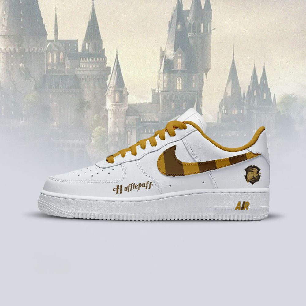 Hogwart White Hufflepuff AF1 Shoes- Gearwanta.com