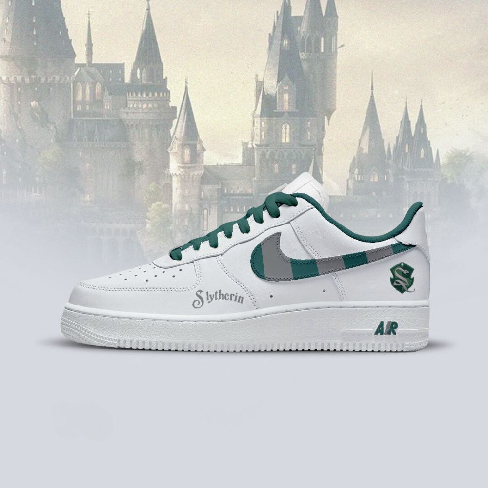 Hogwart White Sytherin AF1 Shoes- Gearwanta.com