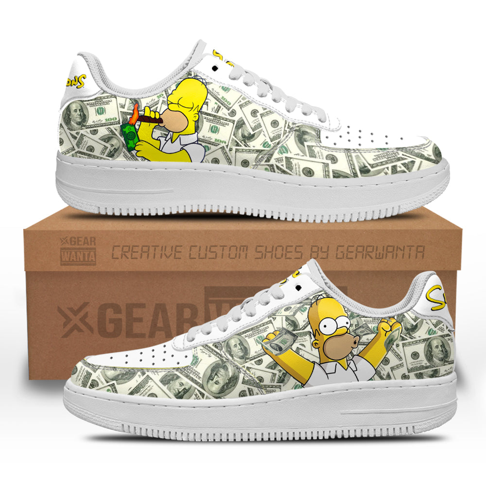 Homer Simpson Air Sneakers Custom Simpson Cartoon Shoes-Gear Wanta