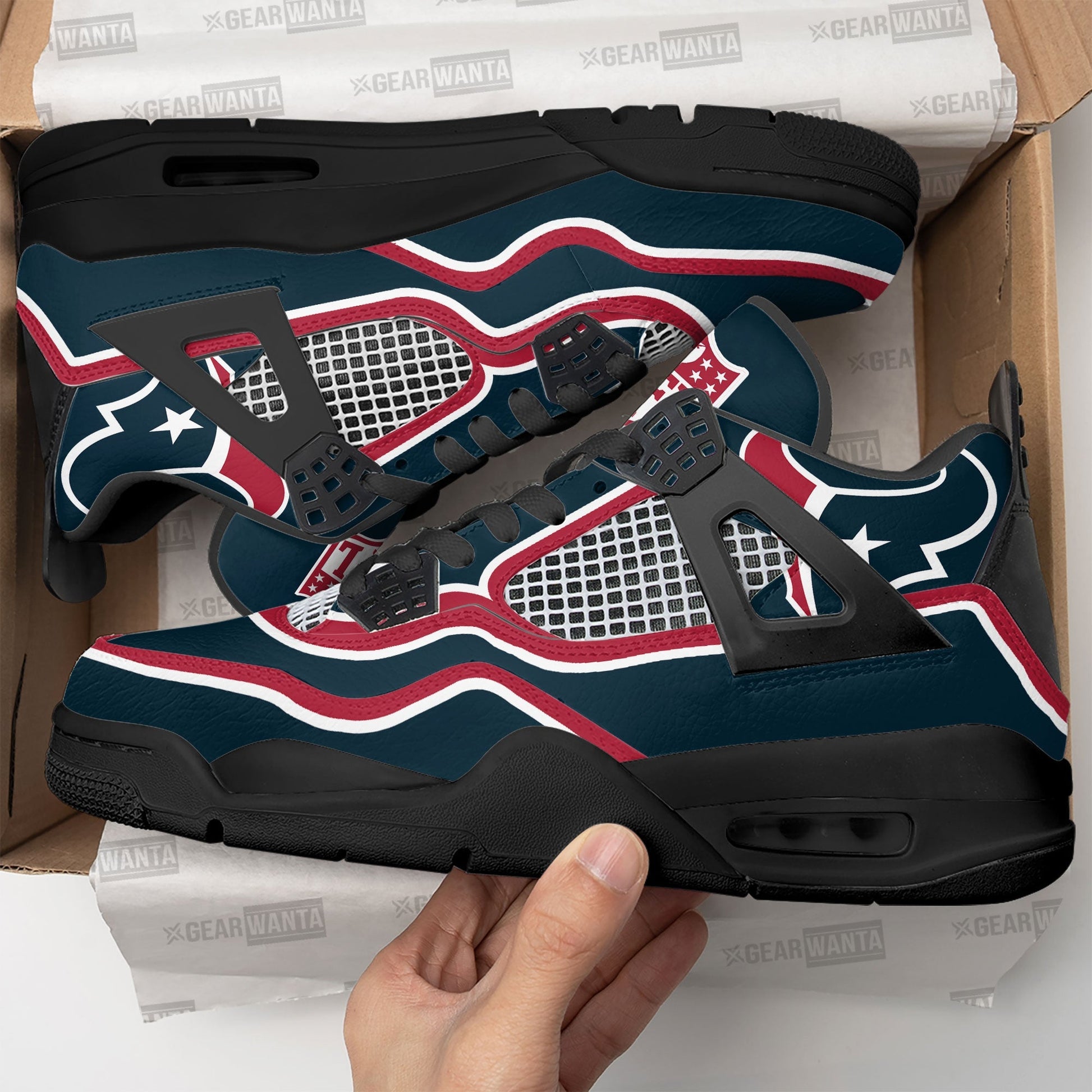 Houston Texans Aj4 Sneakers Custom Shoes-Gear Wanta