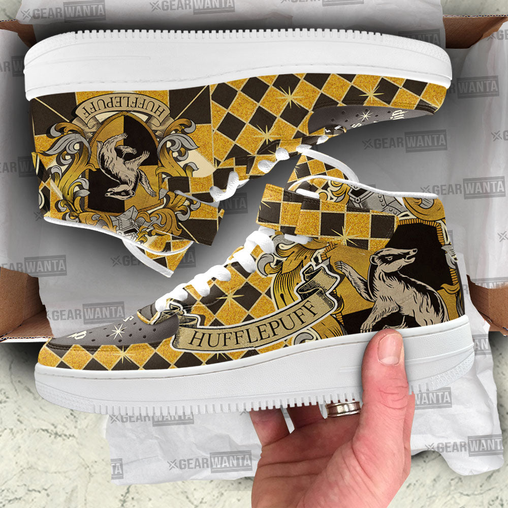 Hufflepuff Air Mid Shoes Custom Harry Potter Sneakers Fans-Gear Wanta