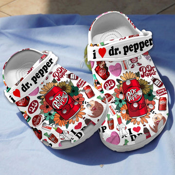 I love Dr. Pepper  King Of Beverages Floral Clogs