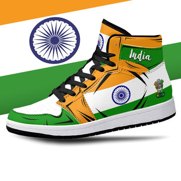 India Flag JD1 High Top Shoes 