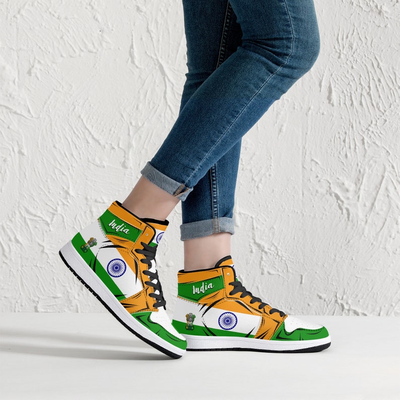 India Flag JD1 High Top Shoes 