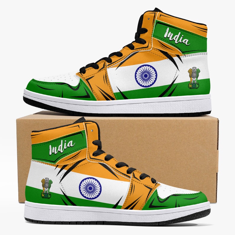 India Flag JD1 High Top Shoes 