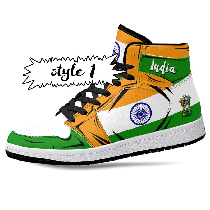 India Flag JD1 High Top Shoes 