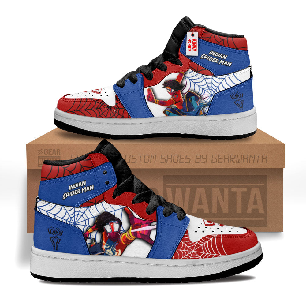 Indian Spider-Man Spider-Verse Kid Sneakers Custom For Kids-Gear Wanta