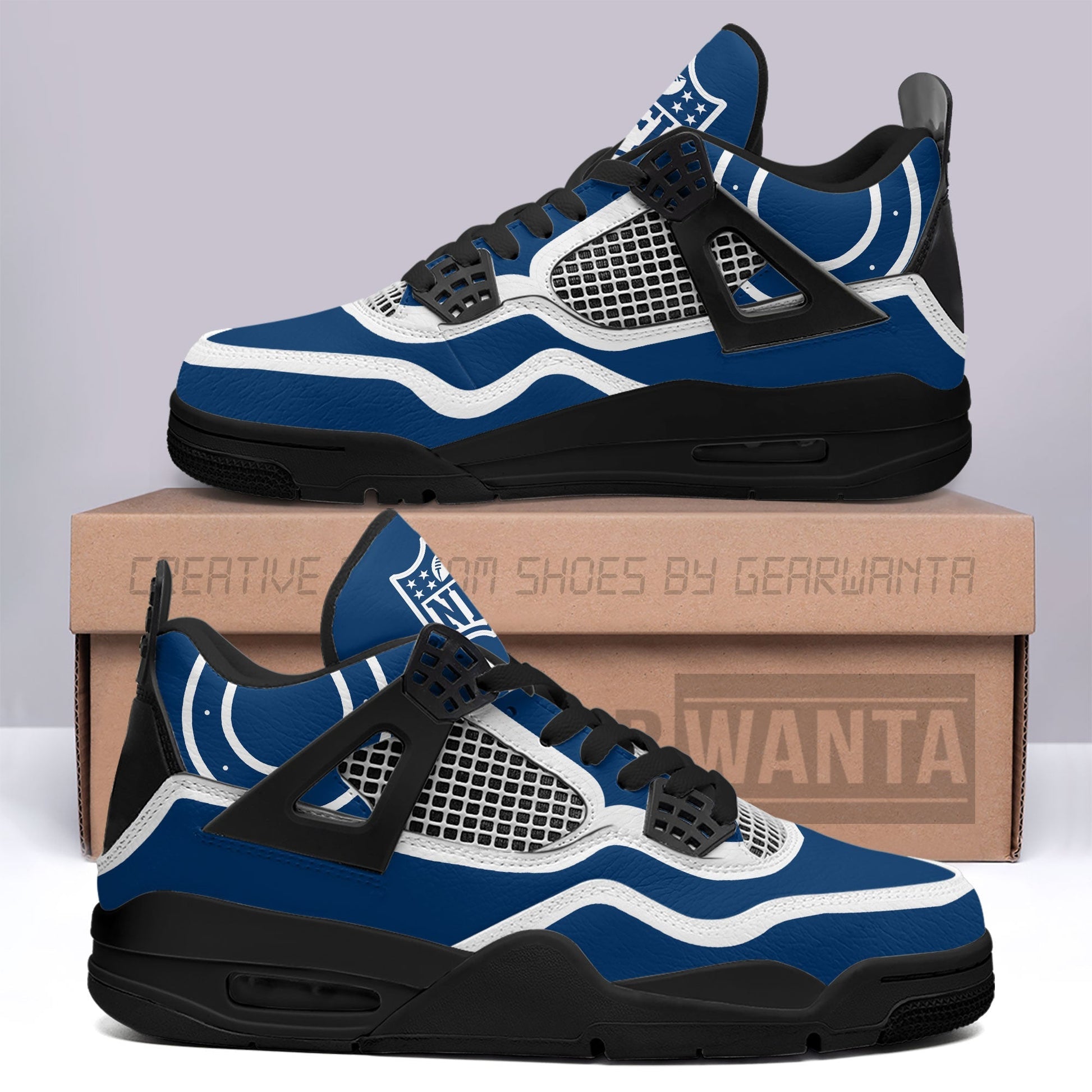 Indianapolis Colts Aj4 Sneakers Custom Shoes-Gear Wanta