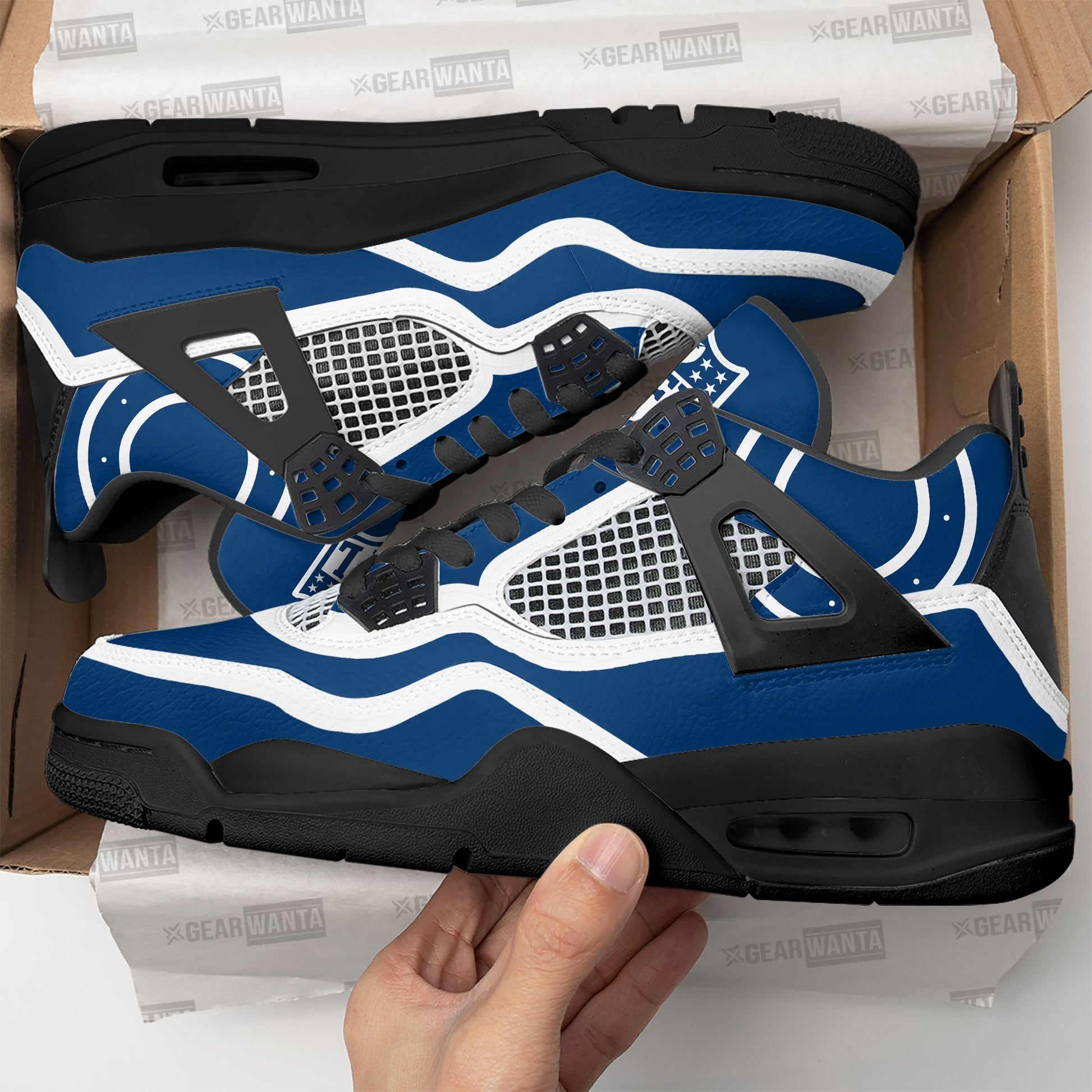 Indianapolis Colts Aj4 Sneakers Custom Shoes-Gear Wanta