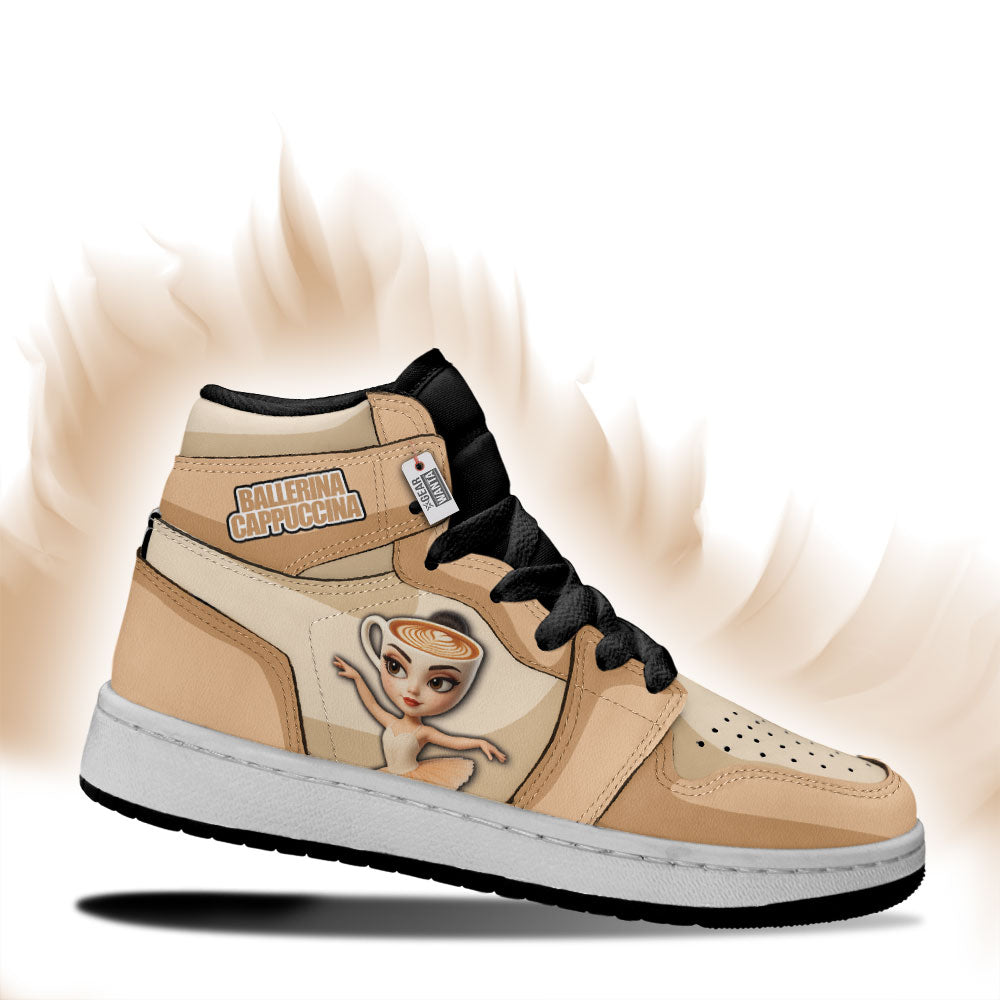 Gearwanta Italiano Brainrot Personalized Ballerina Cappuccina Kid High-Top Leather Sneakers
