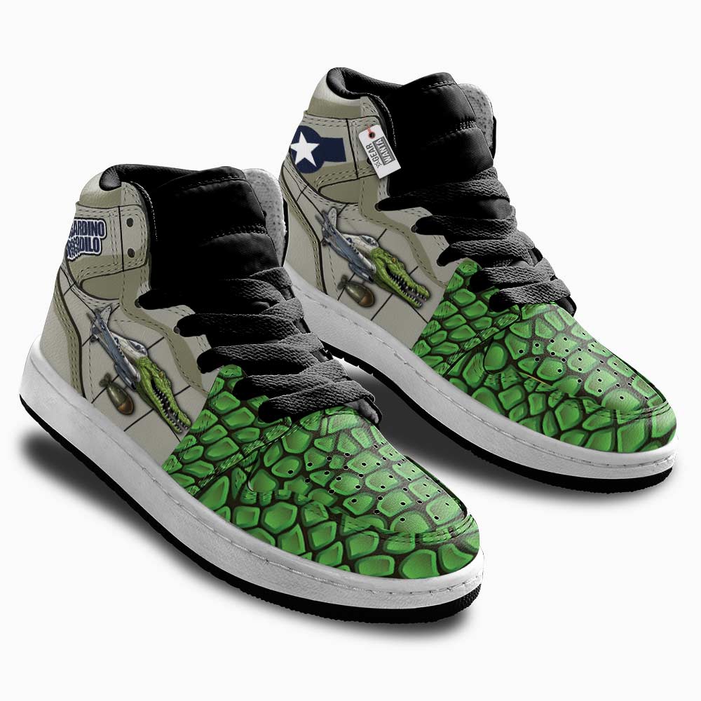 Gearwanta Italiano Brainrot Personalized Bombardiro Crocodilo Kid High-Top Leather Sneakers