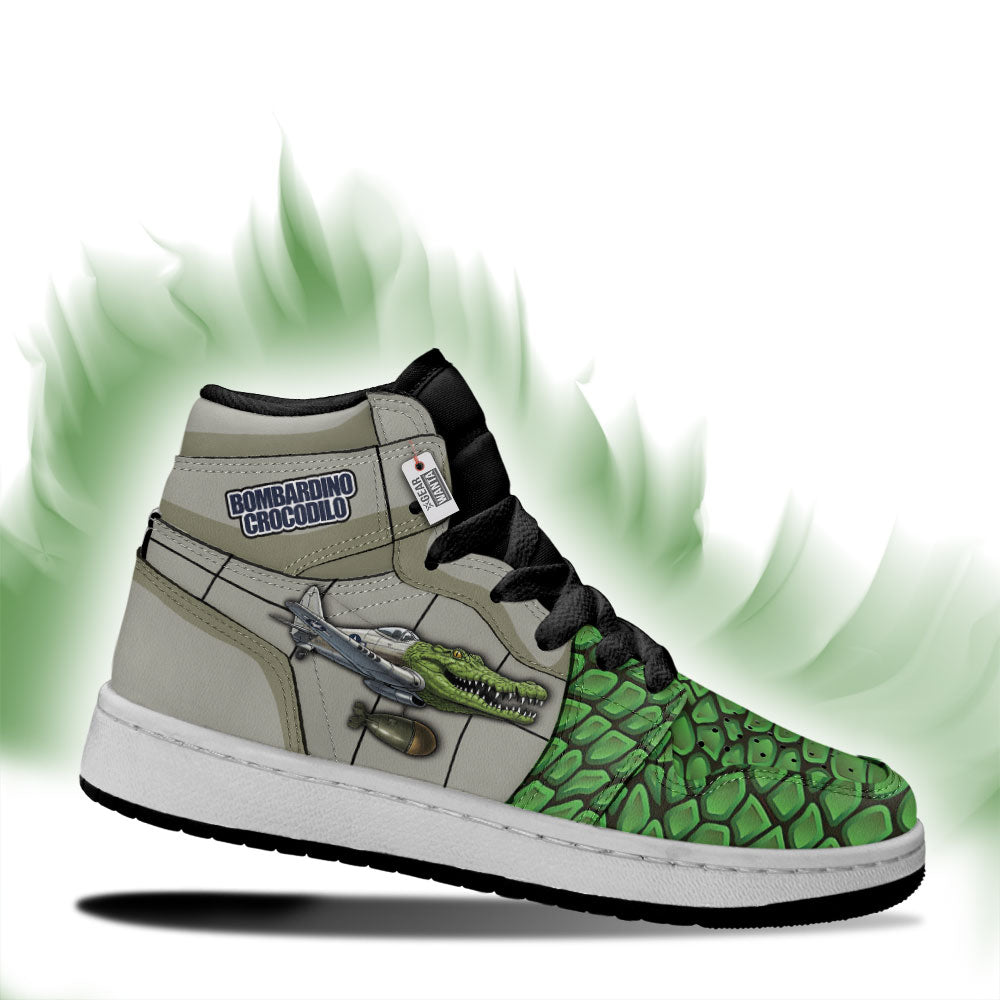 Gearwanta Italiano Brainrot Personalized Bombardiro Crocodilo Kid High-Top Leather Sneakers