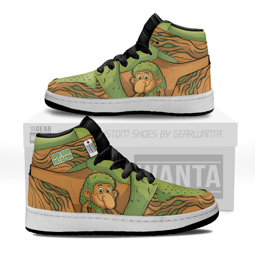 Gearwanta Italiano Brainrot Personalized Brr Brr Patapim Kid High-Top Leather Sneakers