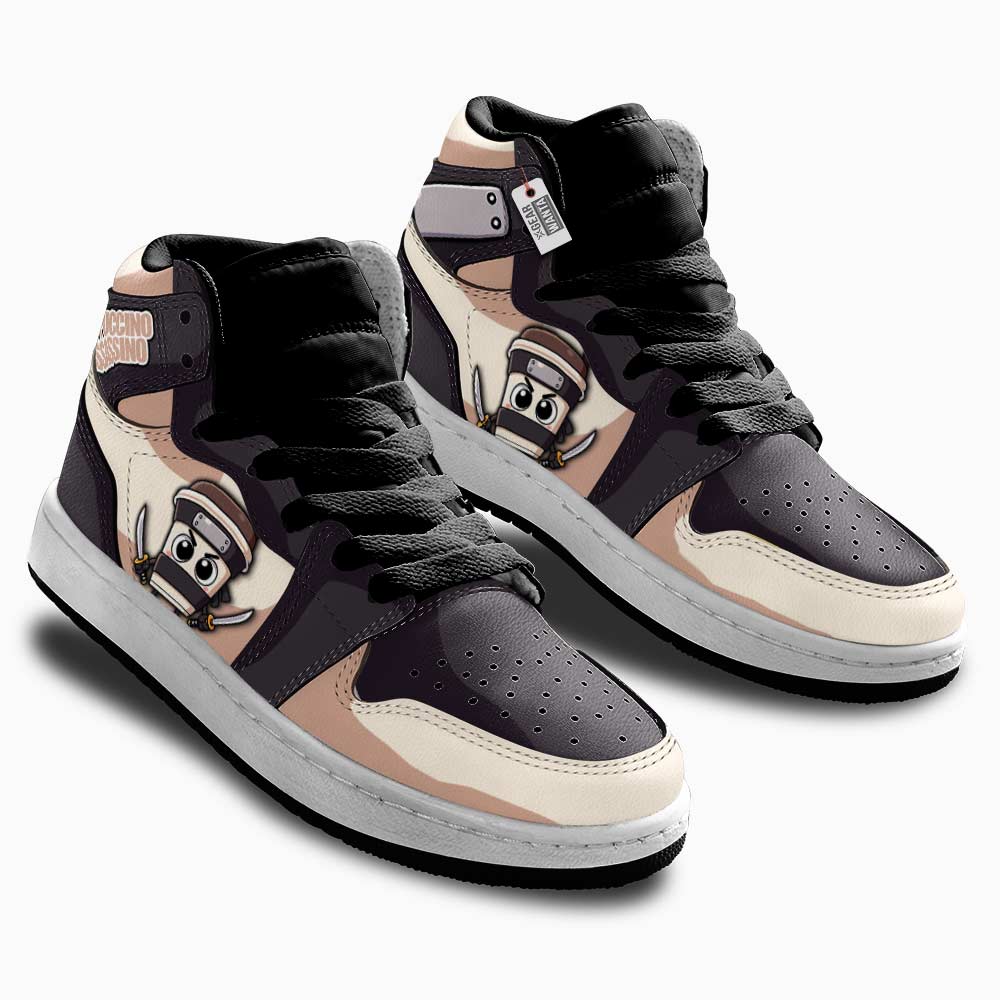 Gearwanta Italiano Brainrot Personalized Cappuccino Assassino Kid High-Top Leather Sneakers