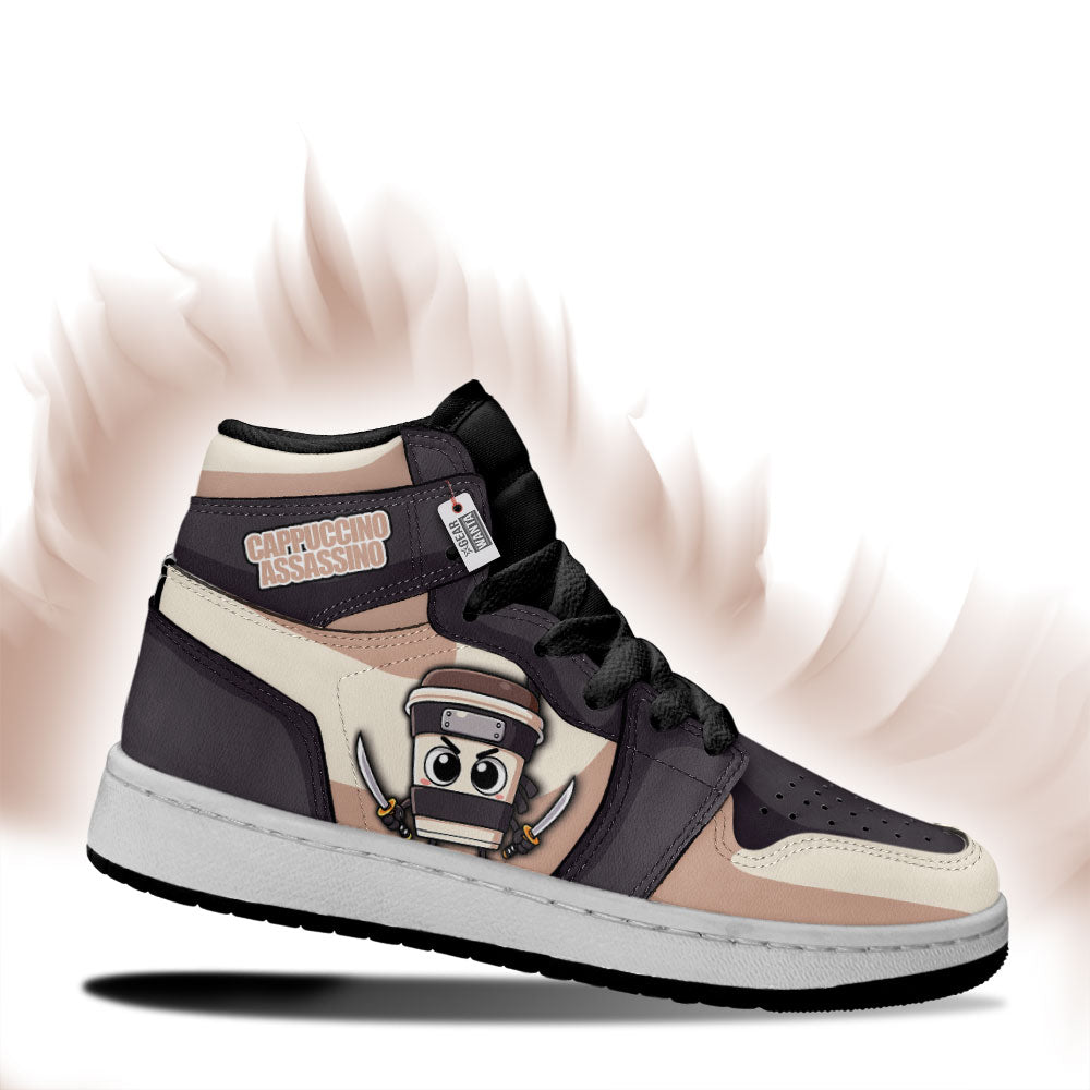 Gearwanta Italiano Brainrot Personalized Cappuccino Assassino Kid High-Top Leather Sneakers