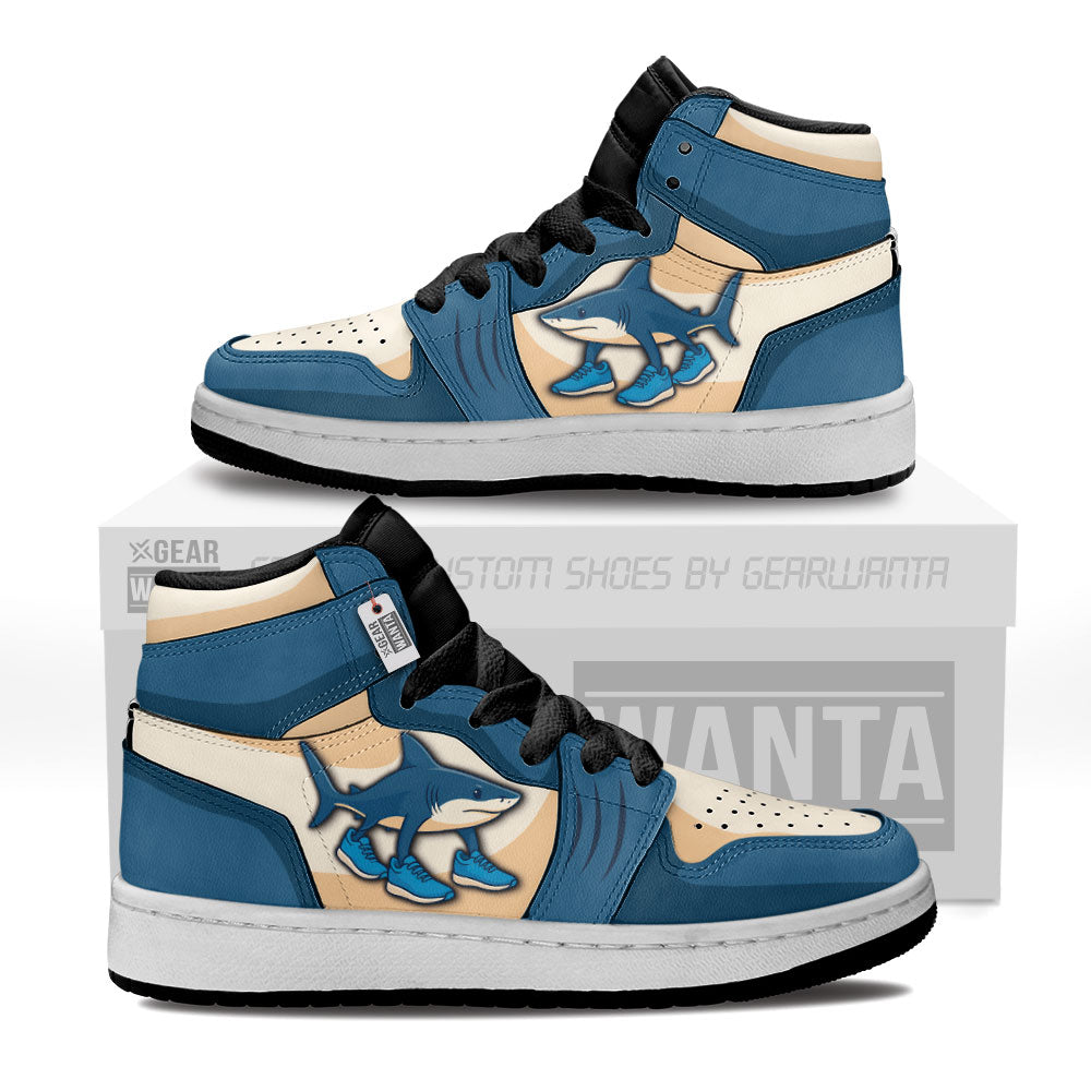 Gearwanta Italiano Brainrot Personalized Tralalero Tralala Kid High-Top Leather Sneakers