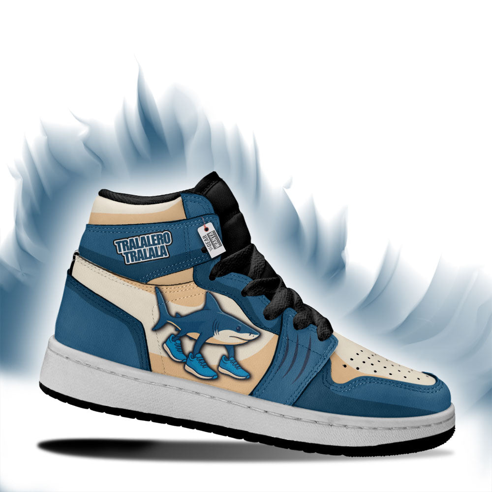 Gearwanta Italiano Brainrot Personalized Tralalero Tralala Kid High-Top Leather Sneakers