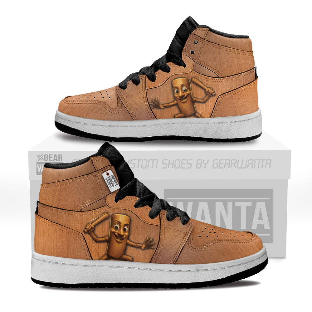 Gearwanta Italiano Brainrot Personalized Tung Tung Tung Sahur Kid High-Top Leather Sneakers