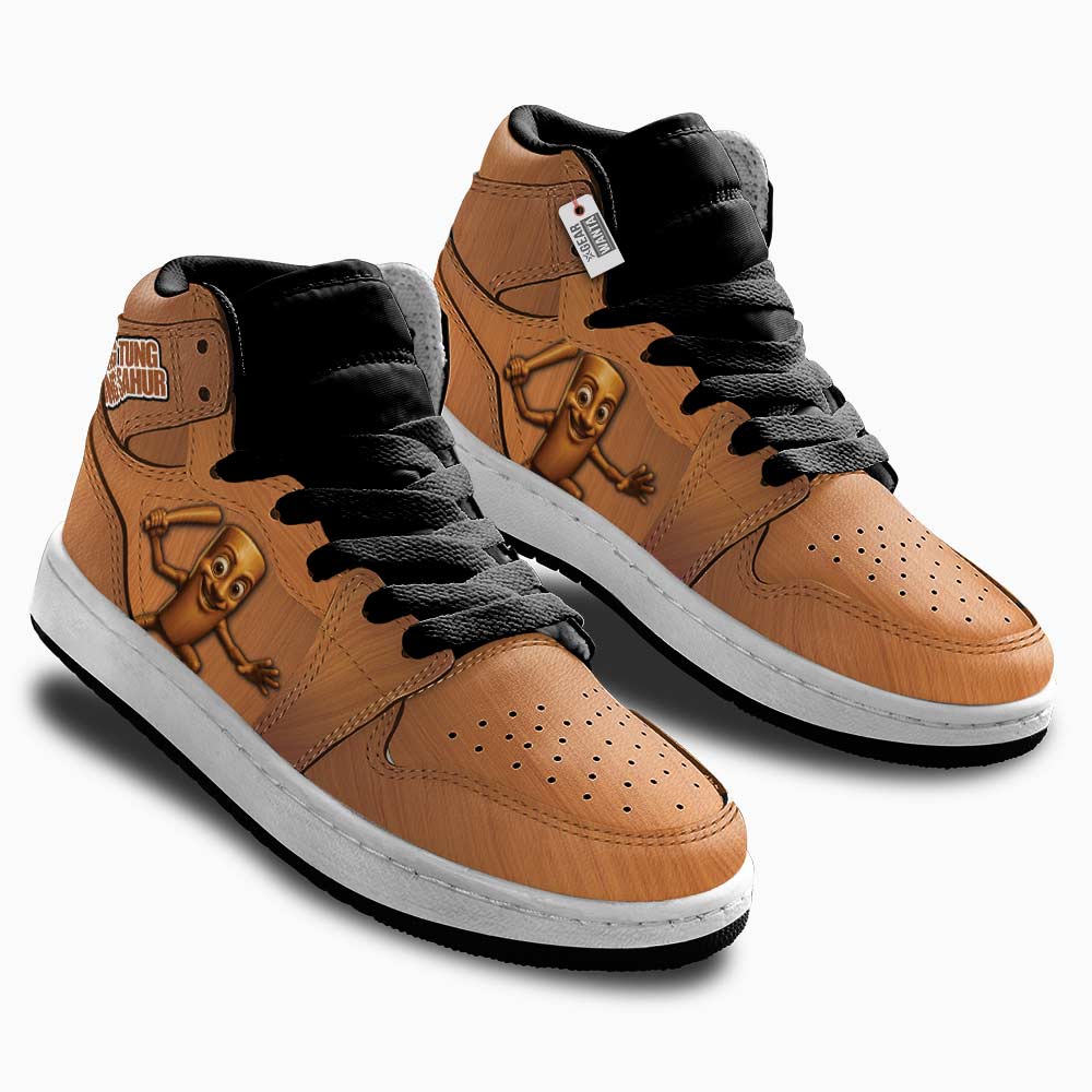 Gearwanta Italiano Brainrot Personalized Tung Tung Tung Sahur Kid High-Top Leather Sneakers