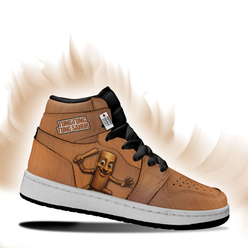 Gearwanta Italiano Brainrot Personalized Tung Tung Tung Sahur Kid High-Top Leather Sneakers