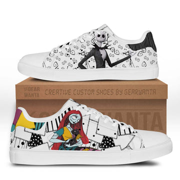 Jack & Sally Tennis Shoes Custom For Cartoon Fans-Gear Wanta