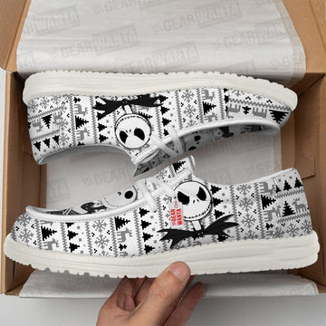 Jack Skellington Christmas Ugly Canvas Loafer Shoes-gearwanta.com