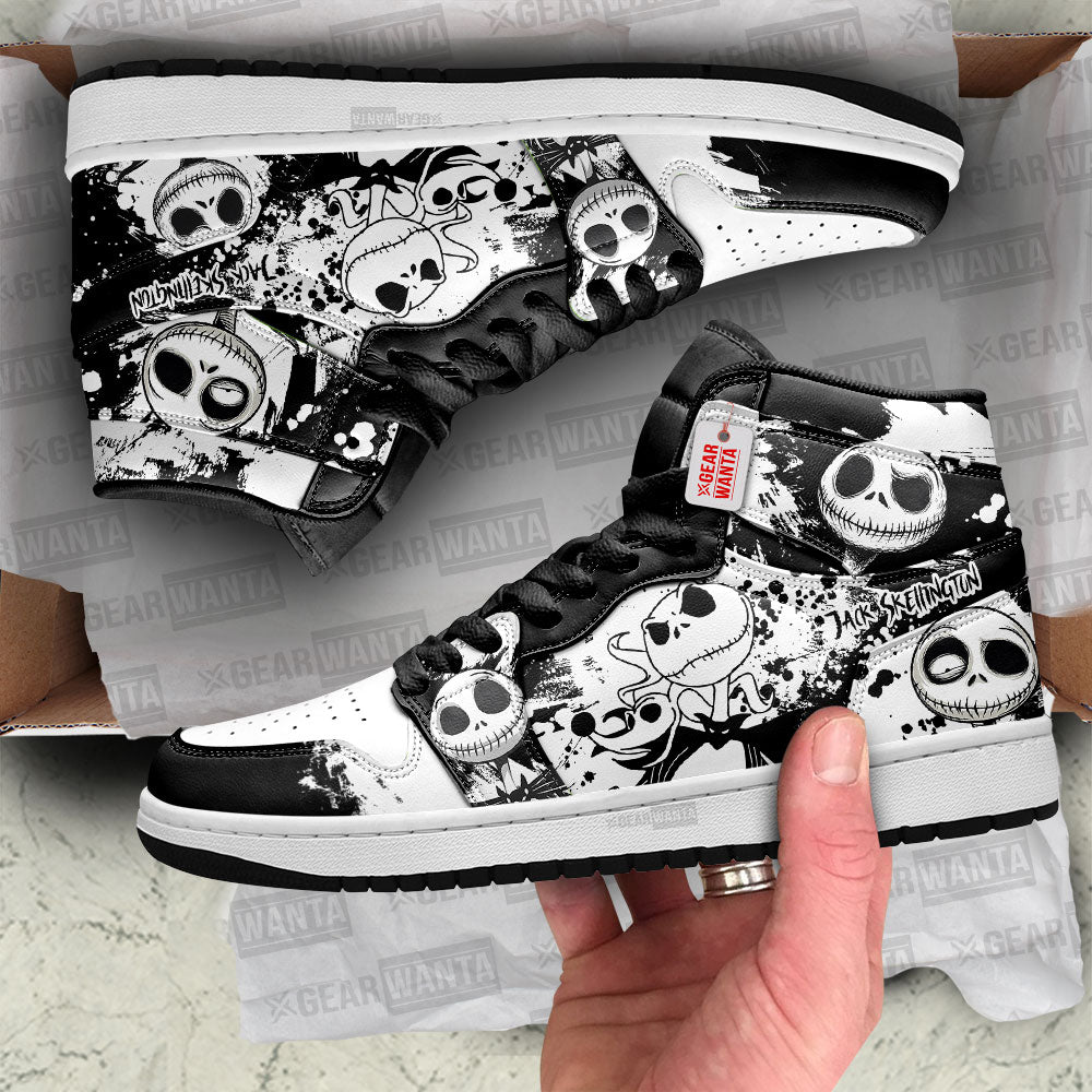 Jack Skellington J1 Shoes Custom For Fans- gearwanta.com