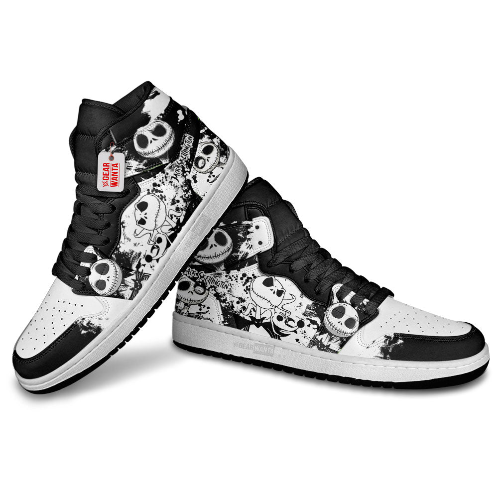 Jack Skellington J1 Shoes Custom For Fans- gearwanta.com
