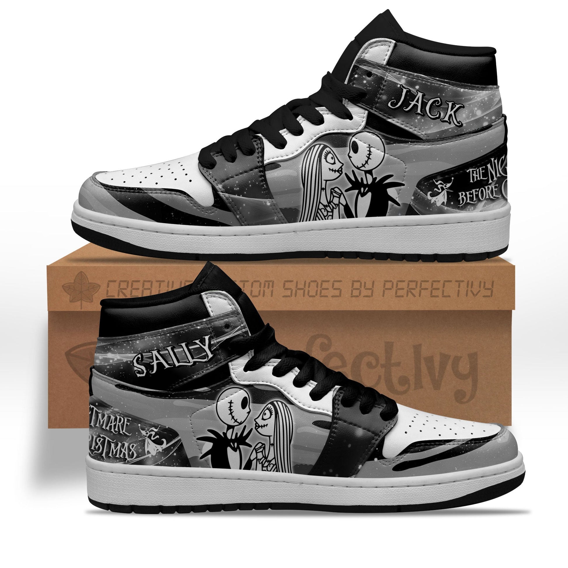 Jack and Sally Characters Silhouette J1 Shoes Custom PT10-Gear Wanta