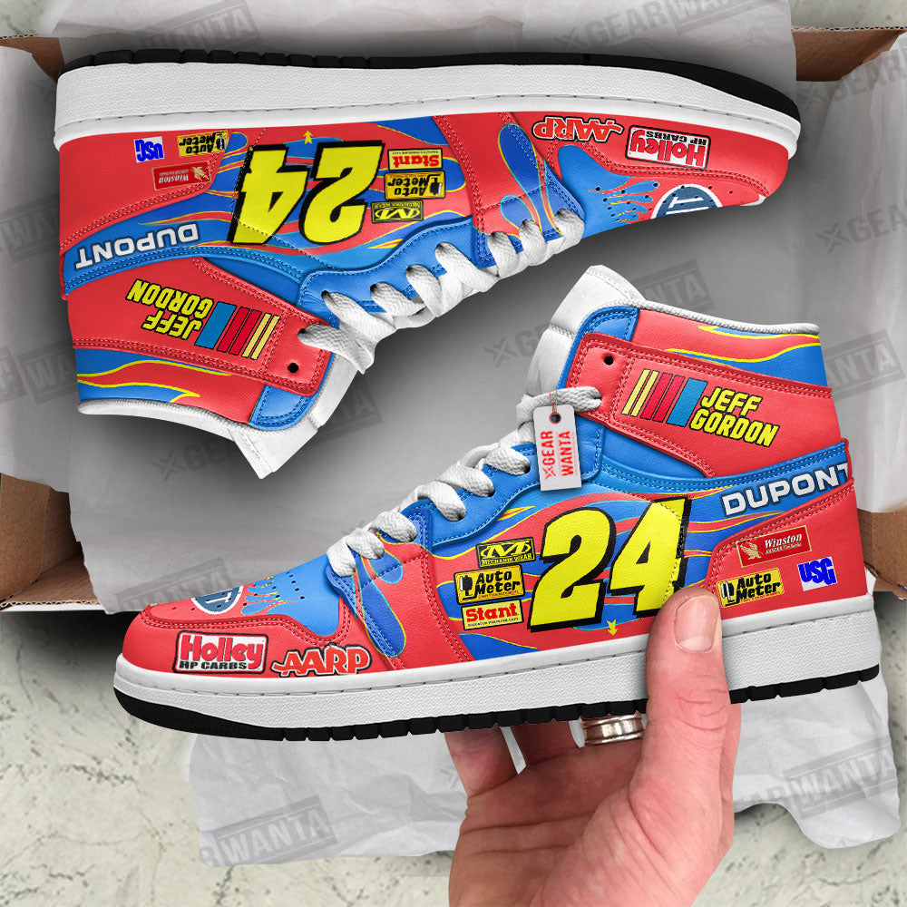 Jeff Gordon Dupont J1 Shoes Custom #24 Cars Race Sneakers-Gear Wanta