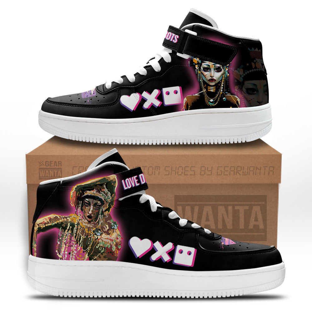 Jibaro Air Mid Shoes Custom Love, Death & Robots Sneakers-Gear Wanta