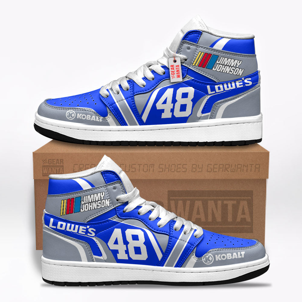 Jimmie Johnson Lowes J1 Shoes Custom Lowe's #48 Cars Race Sneakers-Gear Wanta