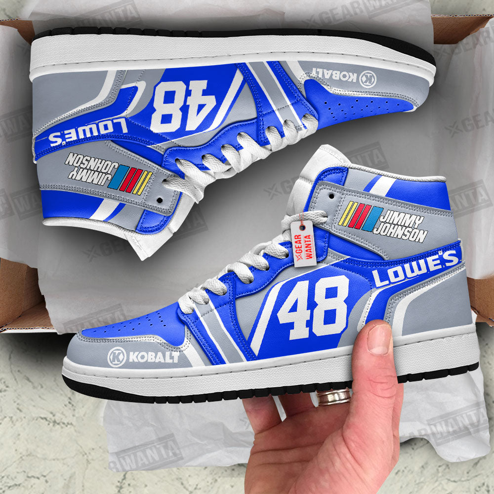 Jimmie Johnson Lowes J1 Shoes Custom Lowe's #48 Cars Race Sneakers-Gear Wanta