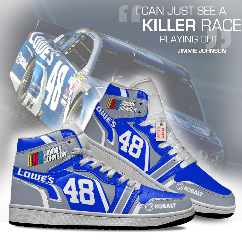 Jimmie Johnson Lowes J1 Shoes Custom Lowe's #48 Cars Race Sneakers-Gear Wanta