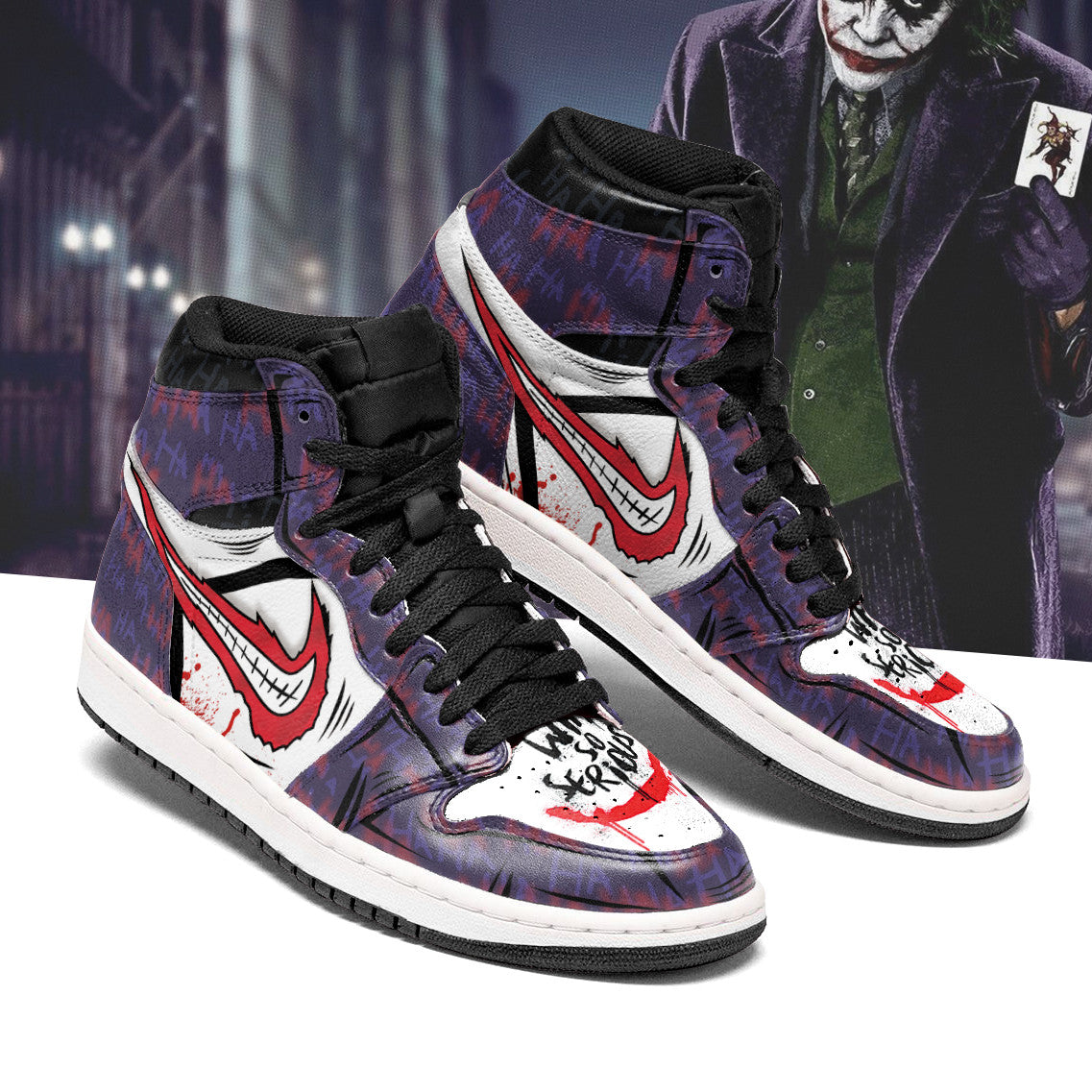 Joker Smile J1 Sneakers Custom Why So Serious BRB02-Gear Wanta