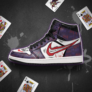 Joker Smile High-Top Leather Sneakers Why So Serious