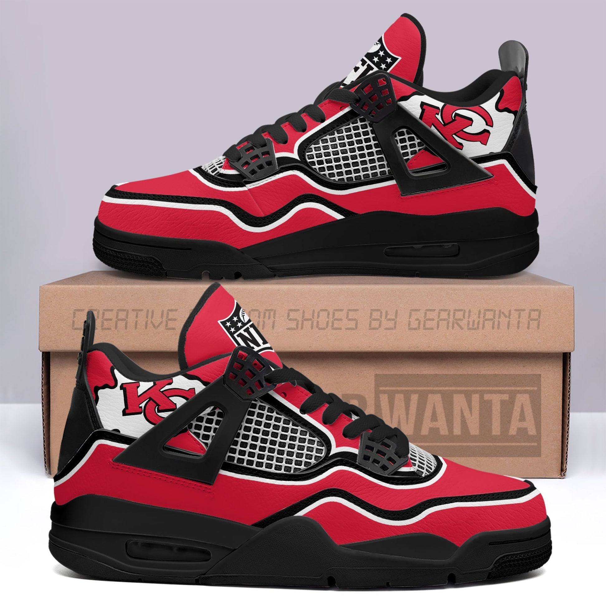Kansas City Chiefs Aj4 Sneakers Custom Shoes-Gear Wanta