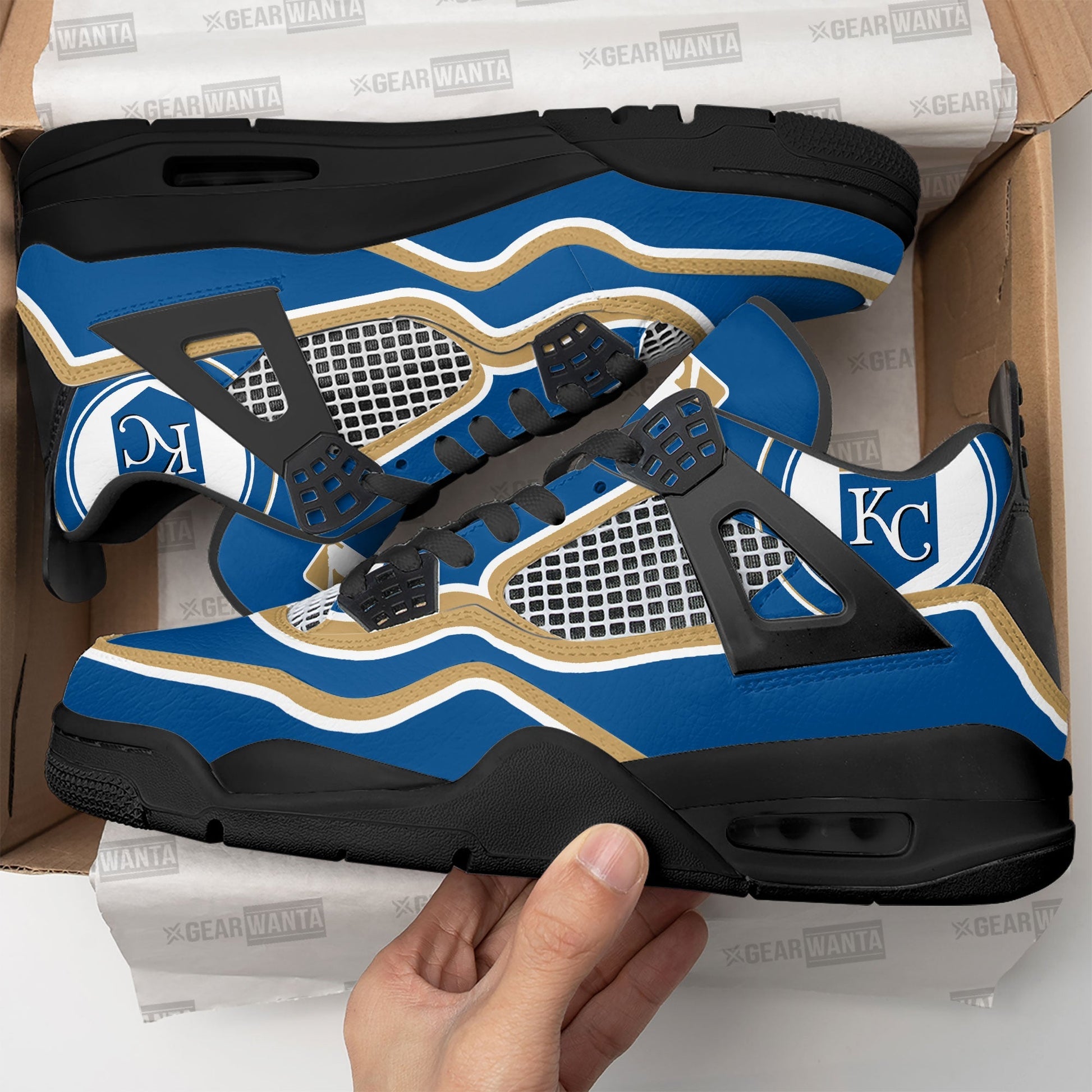 Kansas City Royals Aj4 Sneakers Custom Shoes-Gear Wanta