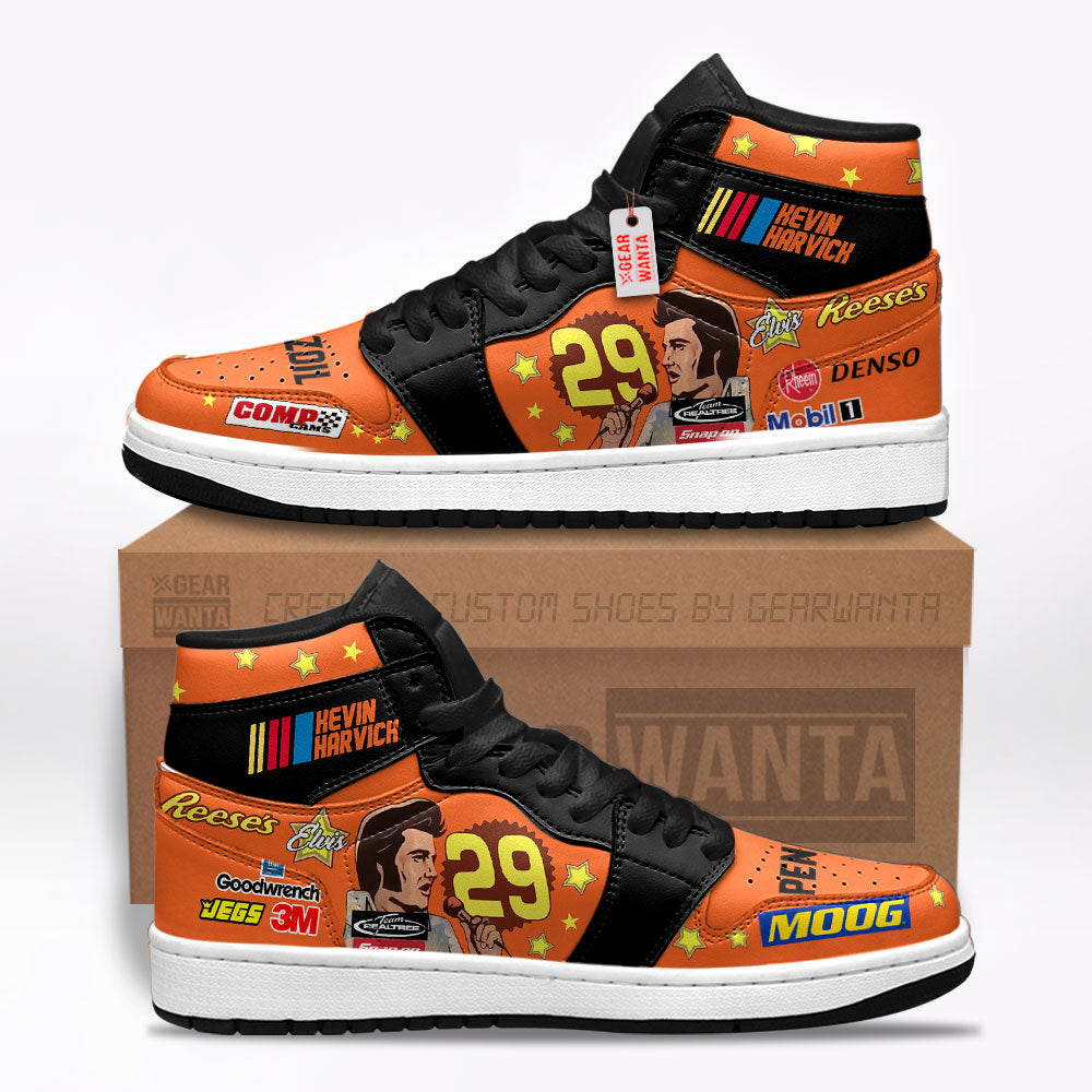 Kevin Harvick J1 Shoes Custom Reese's #29 Cars Race Sneakers-Gear Wanta