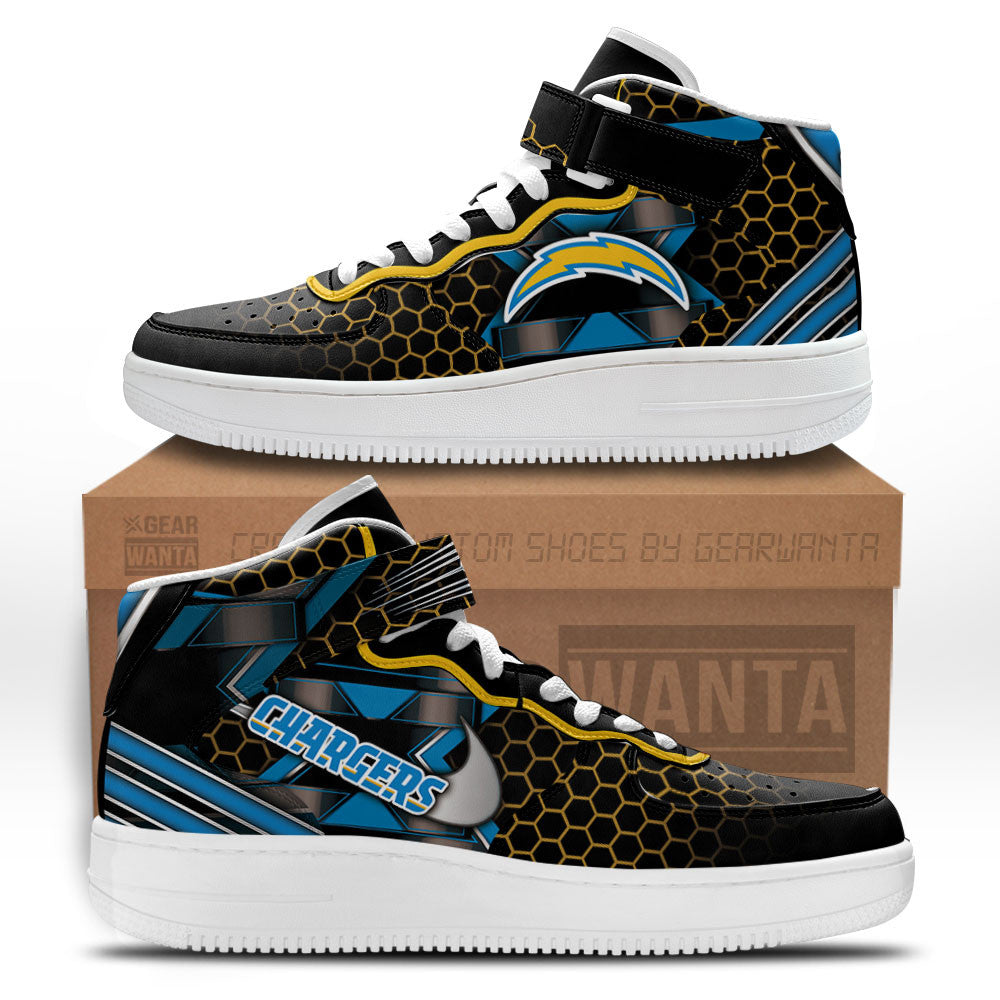 LA Chargers Sneakers Custom Air Mid Shoes For Fans-Gear Wanta