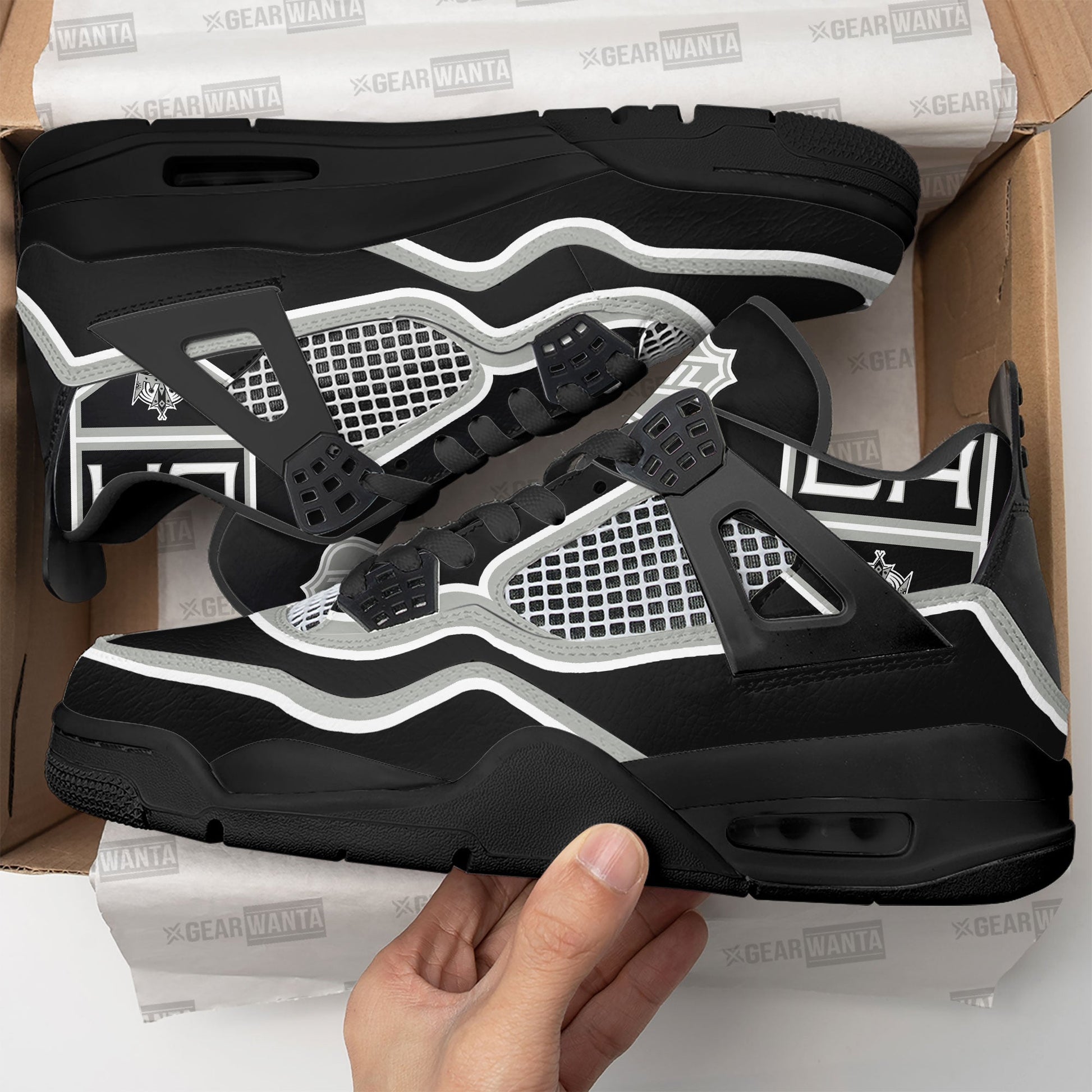LA Kings Aj4 Sneakers Custom Shoes-Gear Wanta