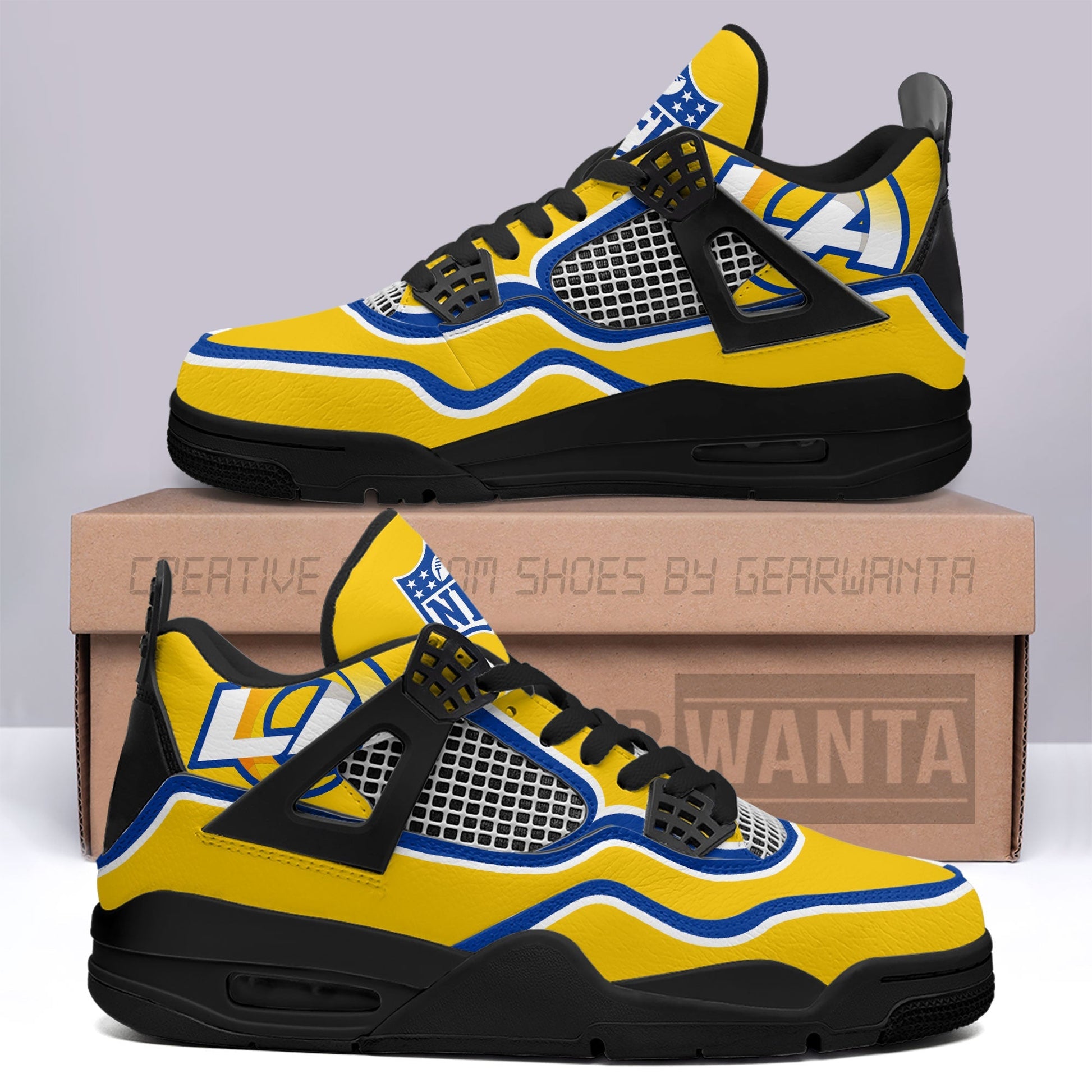 LA Rams Aj4 Sneakers Custom Shoes-Gear Wanta